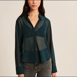 Abercrombie & Fitch long sleeve sheer button up